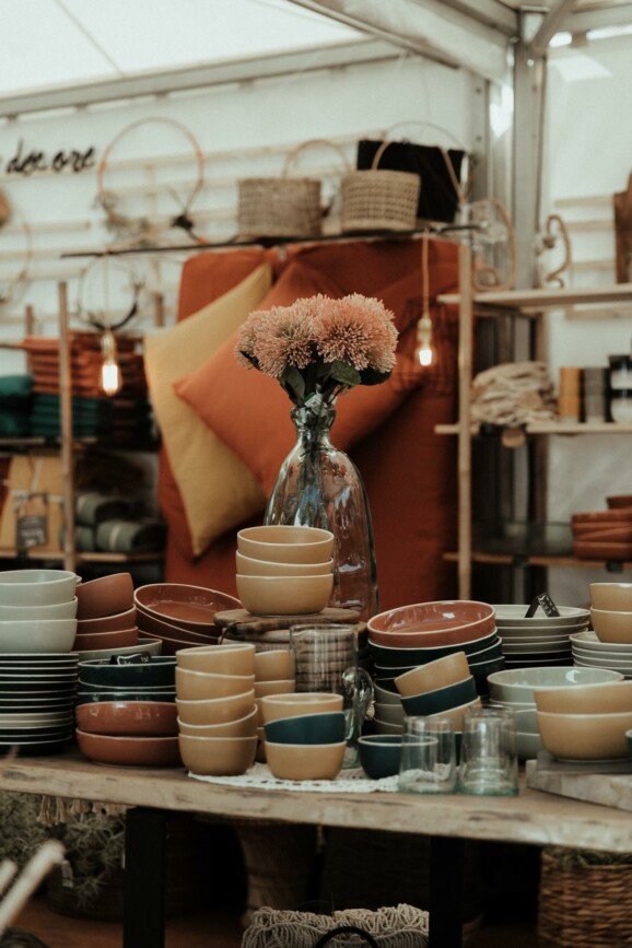 A vase with flowers in it.